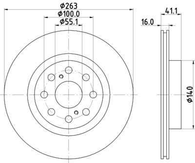 8DD355113081 HELLA PAGID Тормозной диск