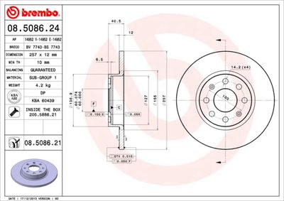 08508624 BREMBO Тормозной диск