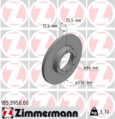 185395000 ZIMMERMANN Тормозной диск