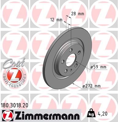 180301820 ZIMMERMANN Тормозной диск