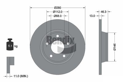 BDS1779HC BENDIX Braking Тормозной диск