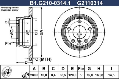 B1G21003141 GALFER Тормозной диск