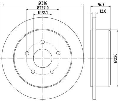 8DD355117101 HELLA PAGID Тормозной диск