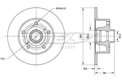 TX7012 TOMEX Brakes Тормозной диск