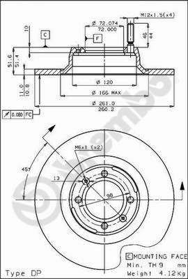 08256910 BREMBO Тормозной диск