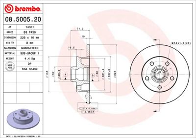 BS7430 BRECO Тормозной диск