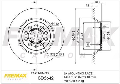 BD5642 FREMAX Тормозной диск