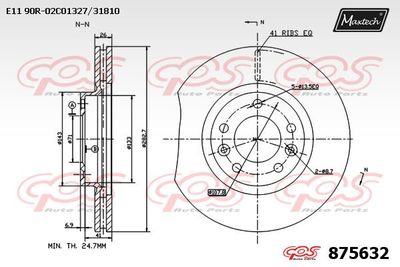 875632 MAXTECH Тормозной диск