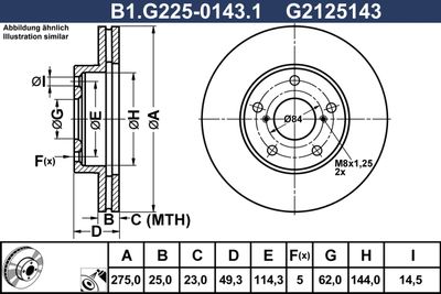 B1G22501431 GALFER Тормозной диск