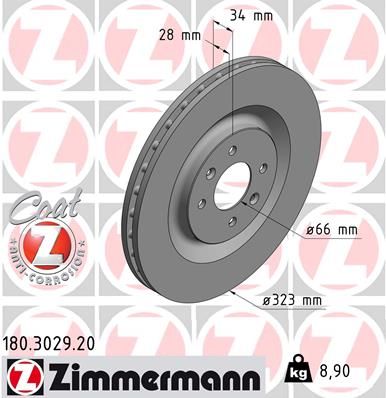 180302920 ZIMMERMANN Тормозной диск