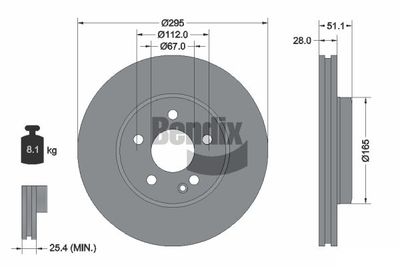 BDS1348 BENDIX Braking Тормозной диск