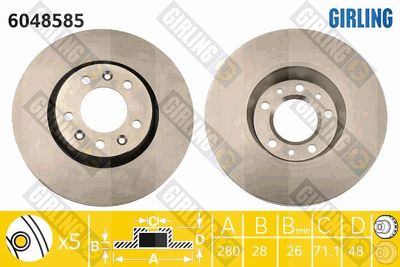 6048585 GIRLING Тормозной диск