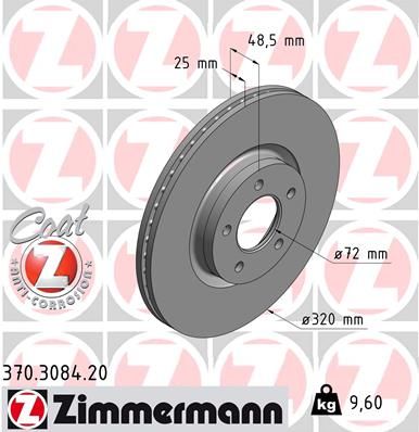 370308420 ZIMMERMANN Тормозной диск