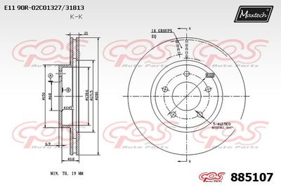 885107 MAXTECH Тормозной диск