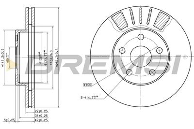 CD6411V BREMSI Тормозной диск