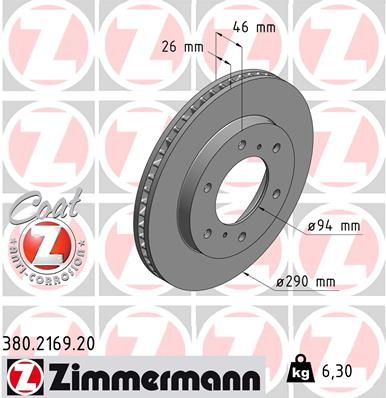 380216920 ZIMMERMANN Тормозной диск