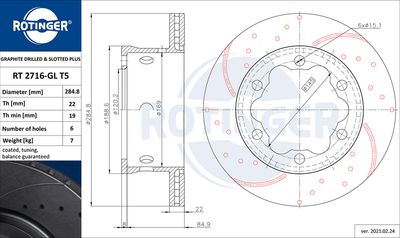 RT2716GLT5 ROTINGER Тормозной диск