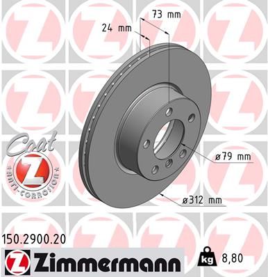 150290020 ZIMMERMANN Тормозной диск