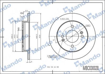 MBC030028 MANDO Тормозной диск