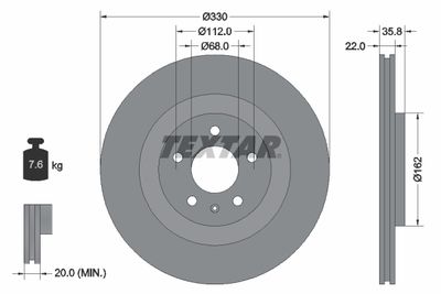 92238305 TEXTAR Тормозной диск