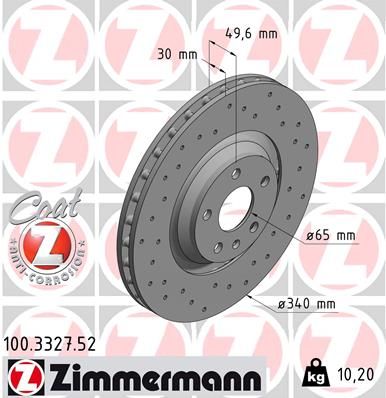 100332752 ZIMMERMANN Тормозной диск