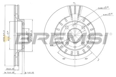 CD7147V BREMSI Тормозной диск