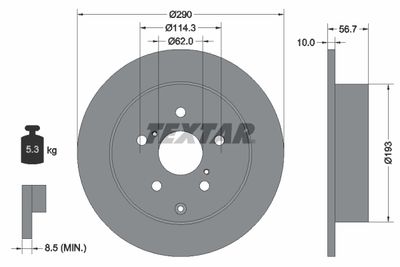 92164803 TEXTAR Тормозной диск