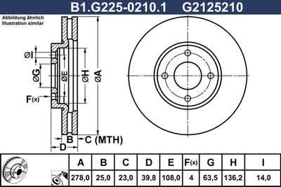 B1G22502101 GALFER Тормозной диск