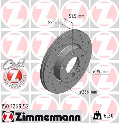 150126952 ZIMMERMANN Тормозной диск