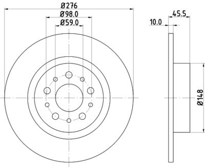 MDC1593 MINTEX Тормозной диск