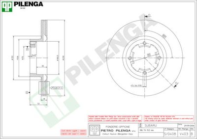 V403 PILENGA Тормозной диск