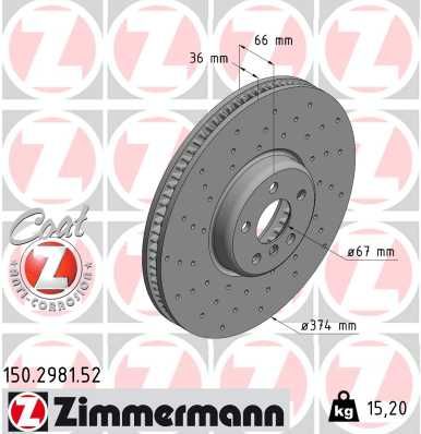 150298152 ZIMMERMANN Тормозной диск
