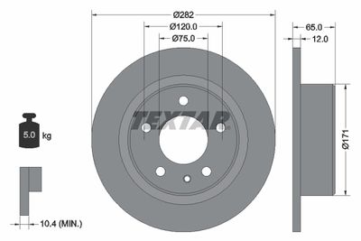 92075200 TEXTAR Тормозной диск