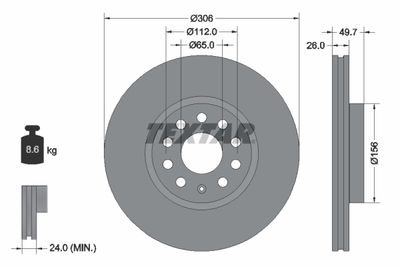 92334805 TEXTAR Тормозной диск