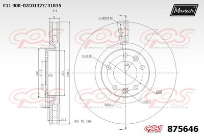 875646 MAXTECH Тормозной диск