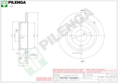 5326 PILENGA Тормозной диск