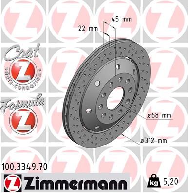 100334970 ZIMMERMANN Тормозной диск