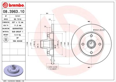 08396310 BREMBO Тормозной диск