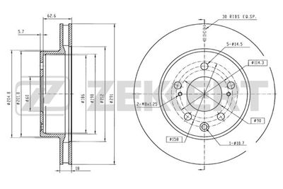 BS5803 ZEKKERT Тормозной диск