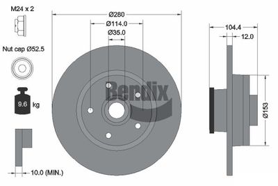 BDS1112 BENDIX Braking Тормозной диск