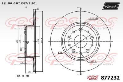 877232 MAXTECH Тормозной диск