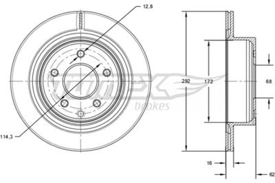 TX7172 TOMEX Brakes Тормозной диск