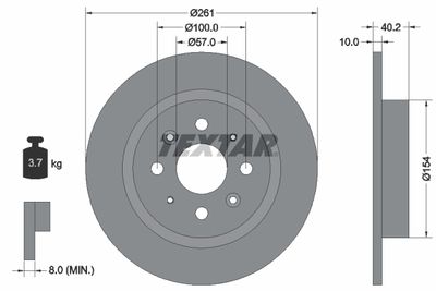 92162200 TEXTAR Тормозной диск