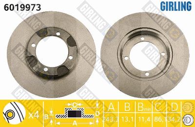 6019973 GIRLING Тормозной диск