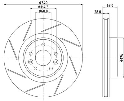 8DD355125211 HELLA PAGID Тормозной диск