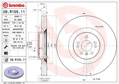 09R10511 BREMBO Тормозной диск