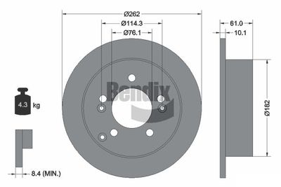 BDS1716 BENDIX Braking Тормозной диск