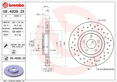 0949392X BREMBO Тормозной диск