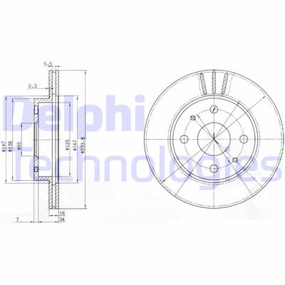 BG3555 DELPHI Тормозной диск