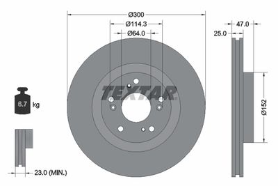 92177900 TEXTAR Тормозной диск